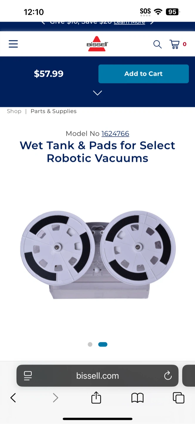 Bissell spinwave robot Wet Tank & Pads - photo 2