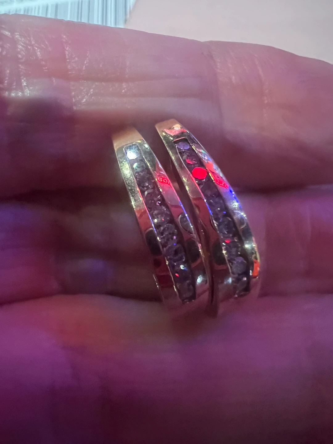 10 k Gold and Diamond Channel Hoop Earrings - photo 2