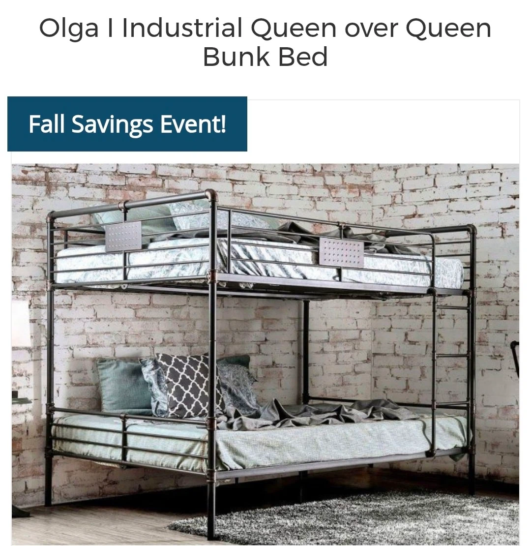 New in box Queen over queen Bunk Bed
