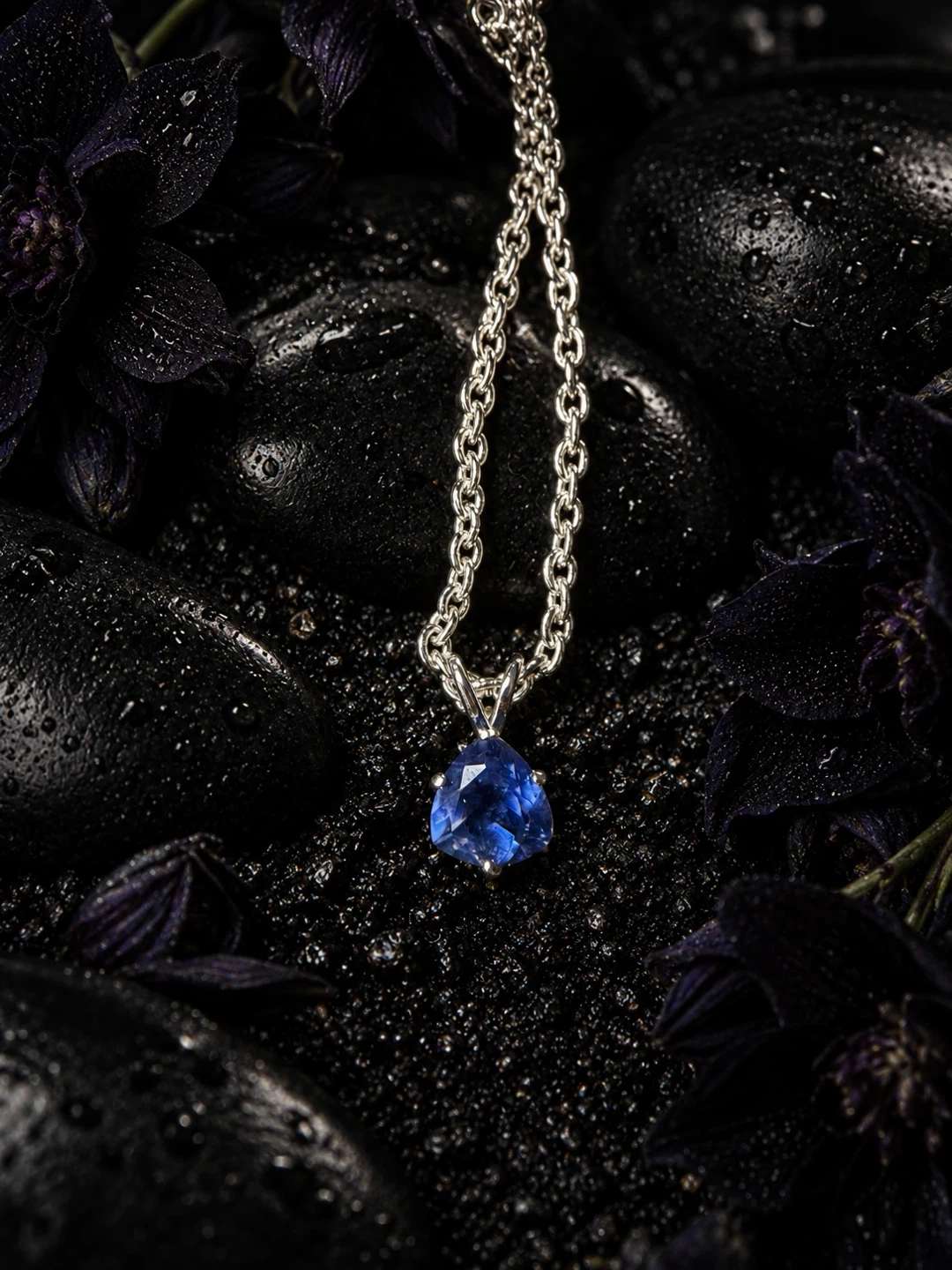 Blue Flourite Pendant Necklace