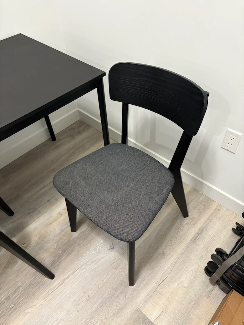 Black Dining Table with Three Chairs - photo 2