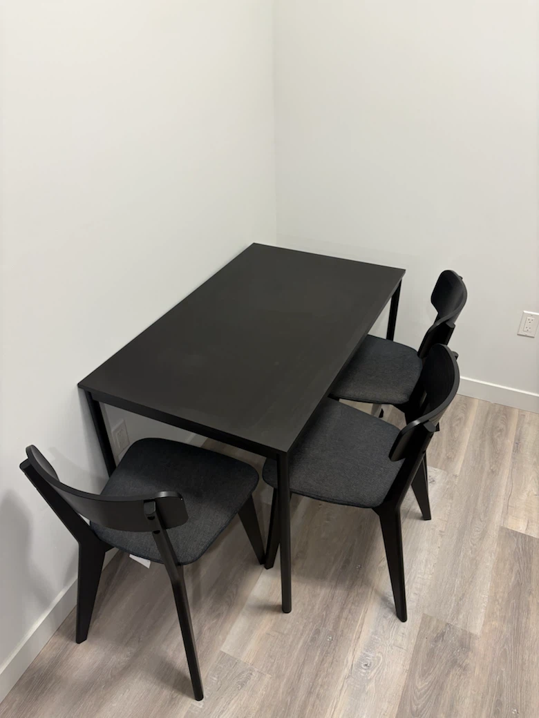 Black Dining Table with Three Chairs - photo 3