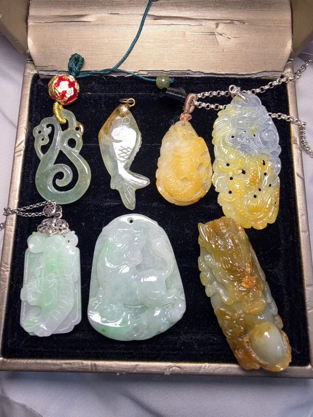 Collection of Natural Jade Pendants and Jewelry