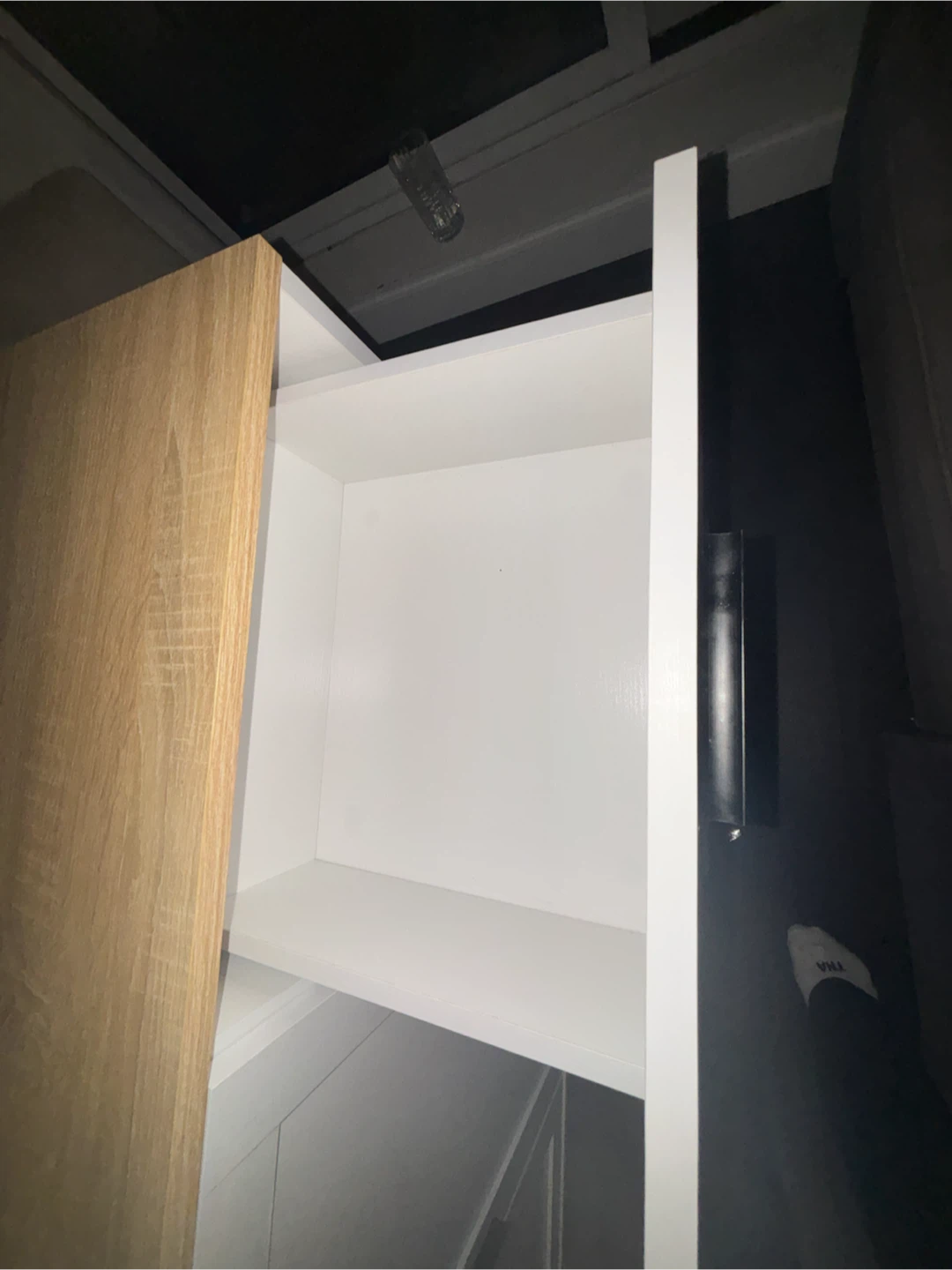 White and Oak Finish Storage Sideboard Cabinet - photo 4