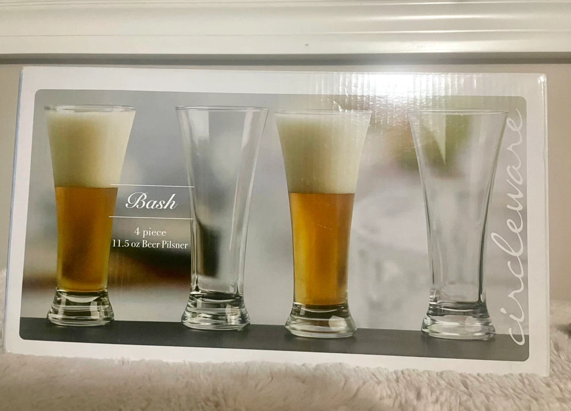 New Circleware Bash 4-Piece Beer Pilsner Glass Set