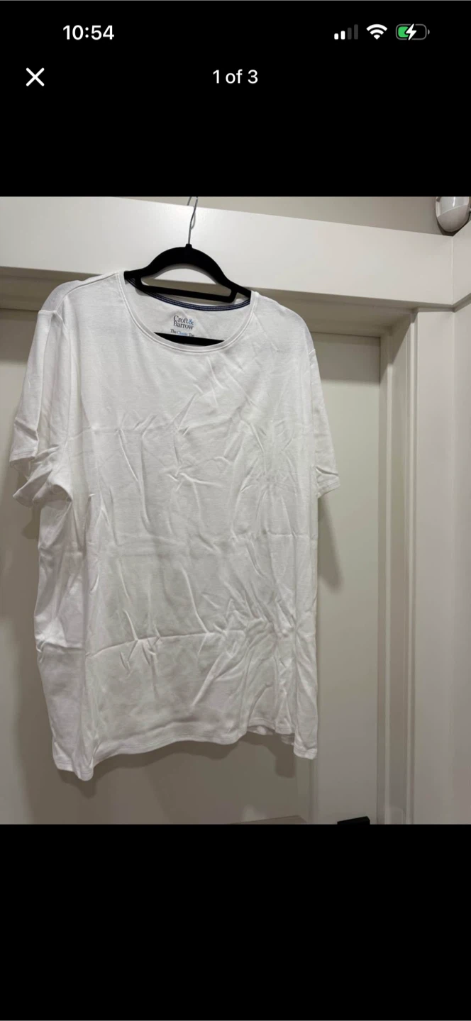 Croft & Barrow White Classic T-Shirt 3X