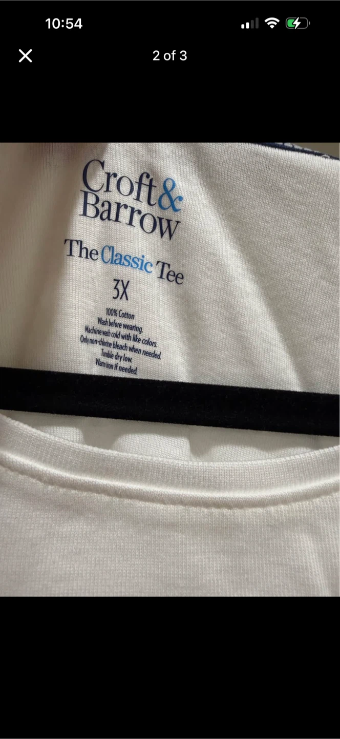 Croft & Barrow White Classic T-Shirt 3X - photo 2
