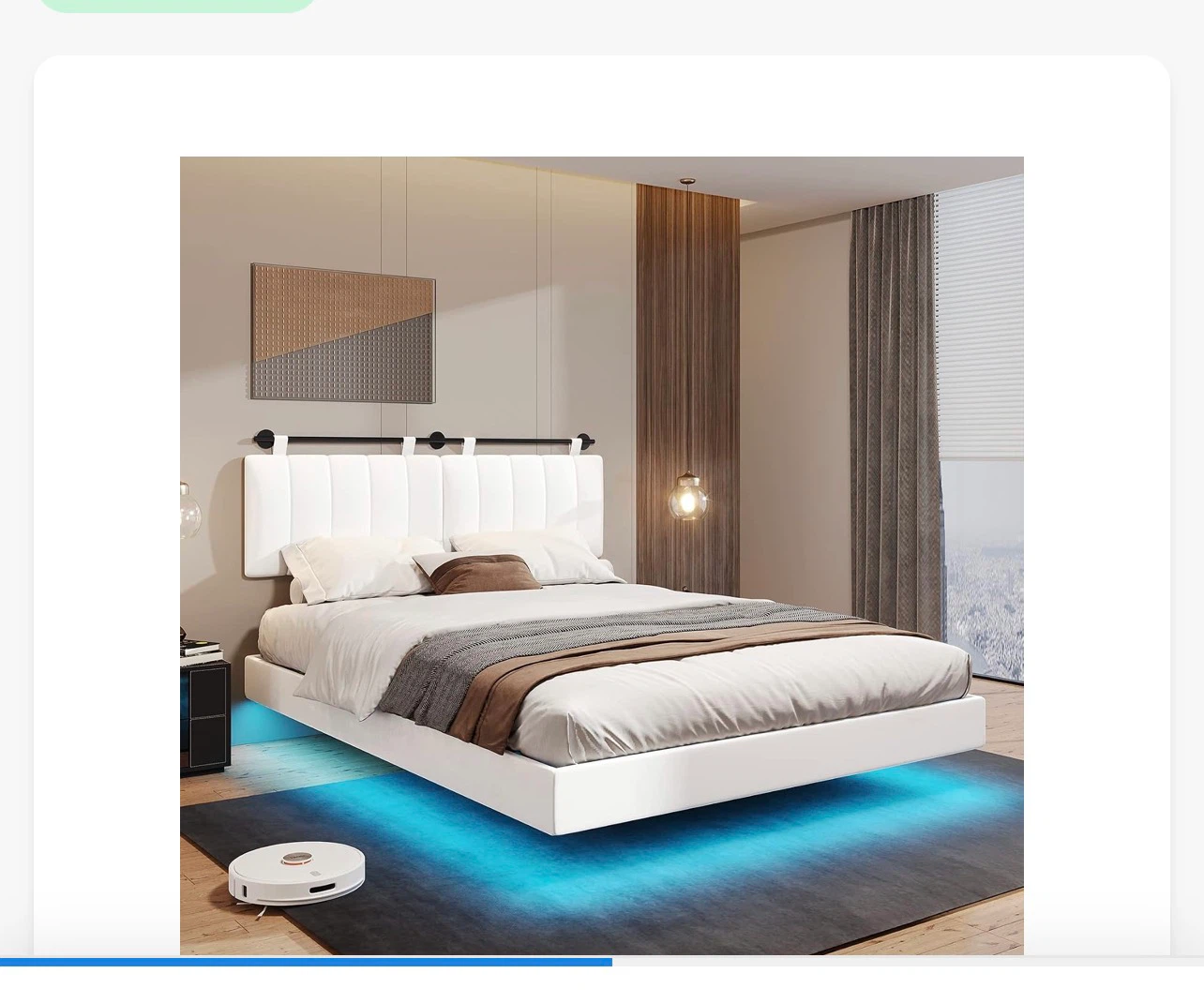 Modern Queen Size LED Floating Bed Frame