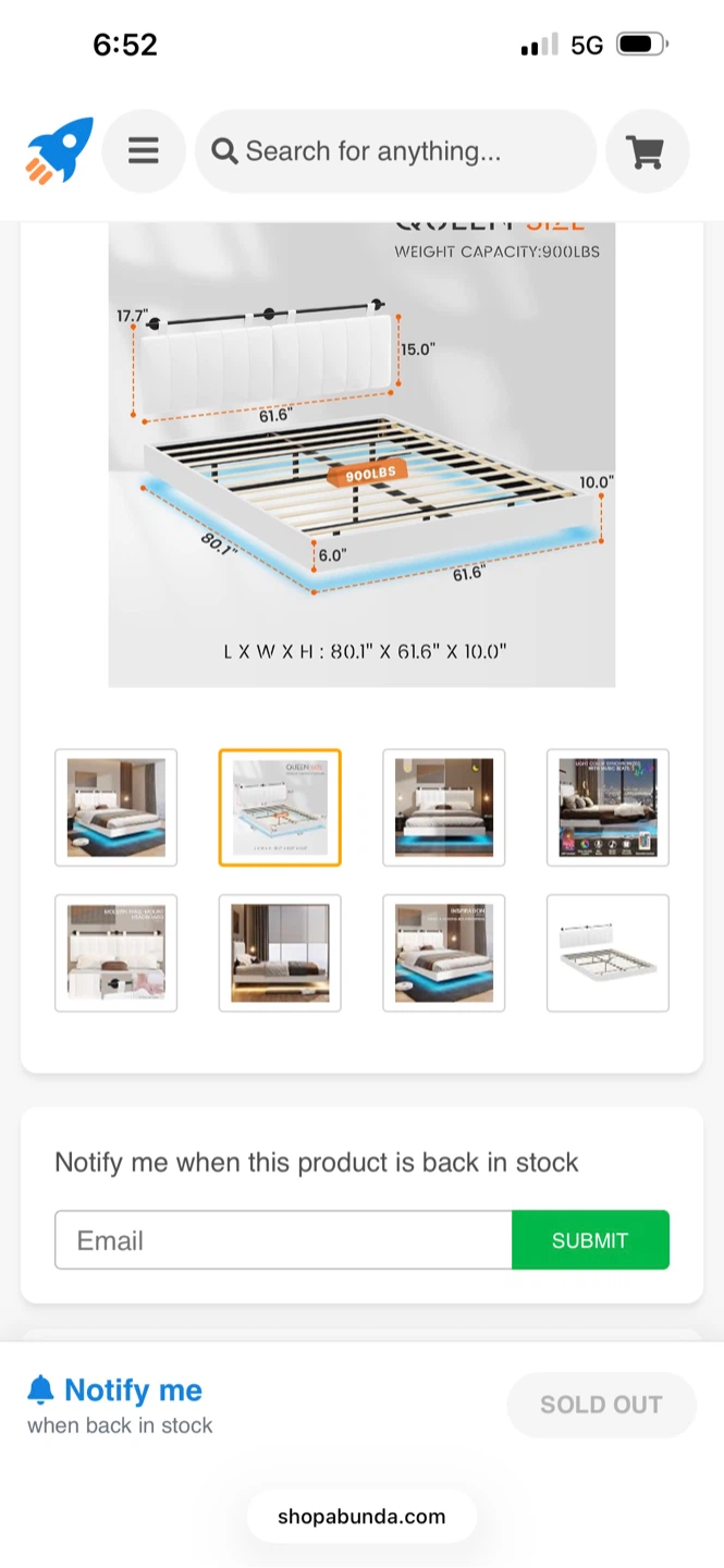 Modern Queen Size LED Floating Bed Frame - photo 2