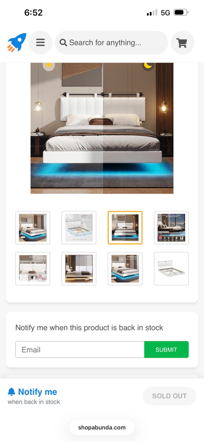 Modern Queen Size LED Floating Bed Frame - photo 3