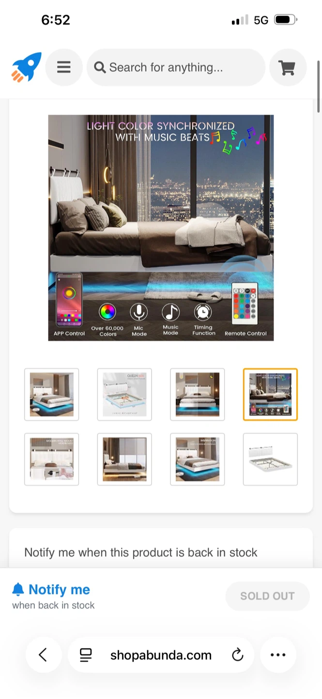 Modern Queen Size LED Floating Bed Frame - photo 4