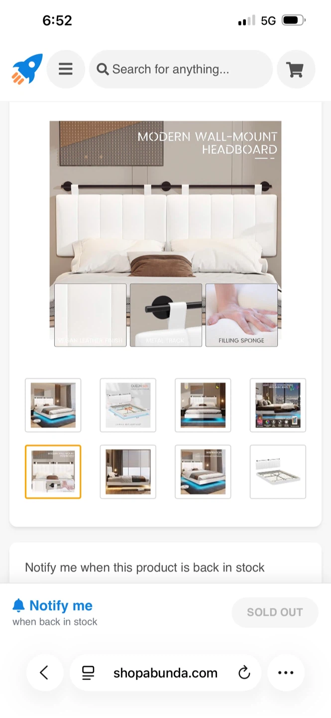 Modern Queen Size LED Floating Bed Frame - photo 5