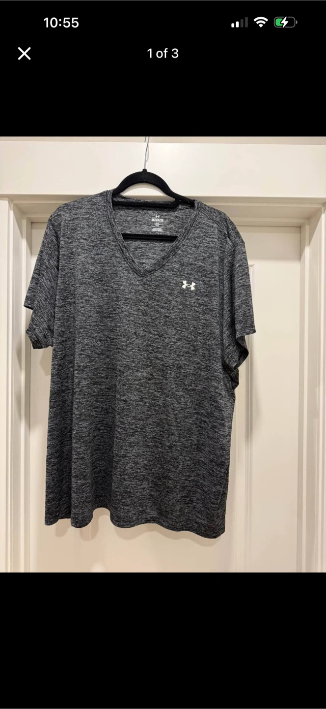 Under Armour Grey V-Neck T-Shirt 3X