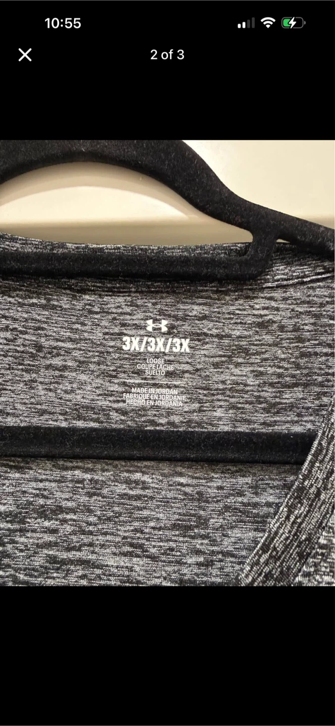 Under Armour Grey V-Neck T-Shirt 3X - photo 2
