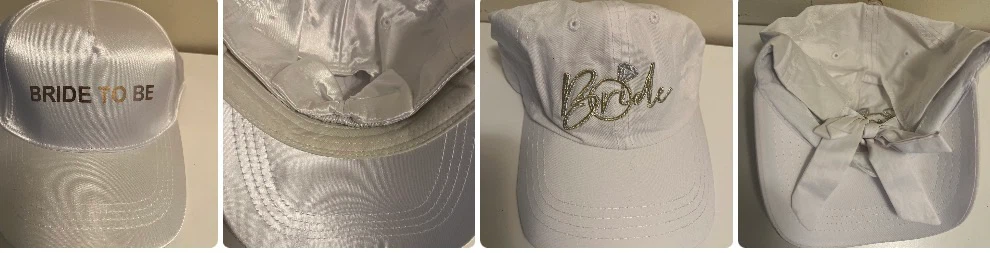 White Bride to Be Satin Baseball Cap-price of Each