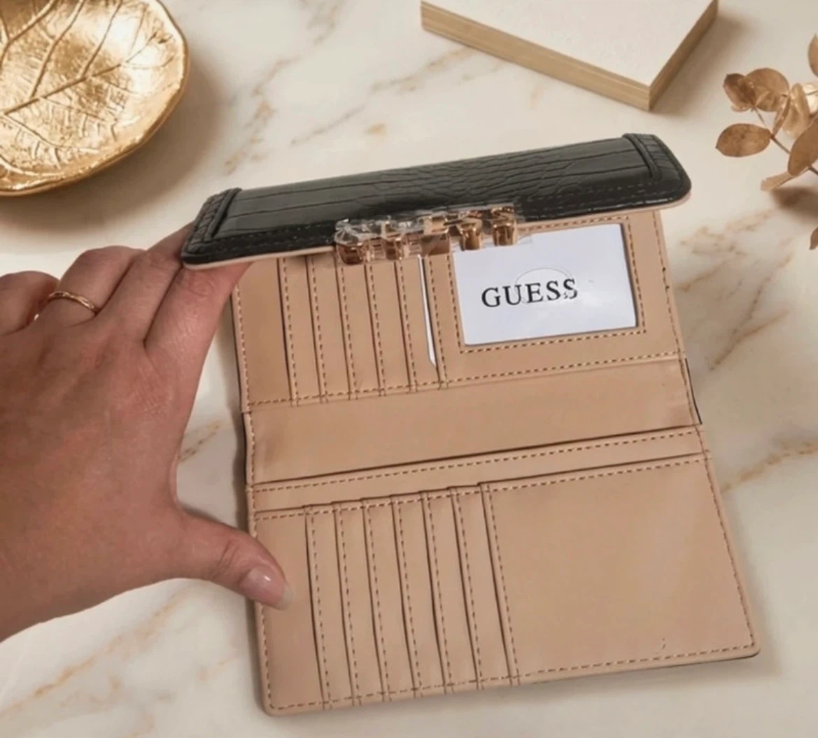 GUESS Brown Croc-Embossed Wallet - photo 2
