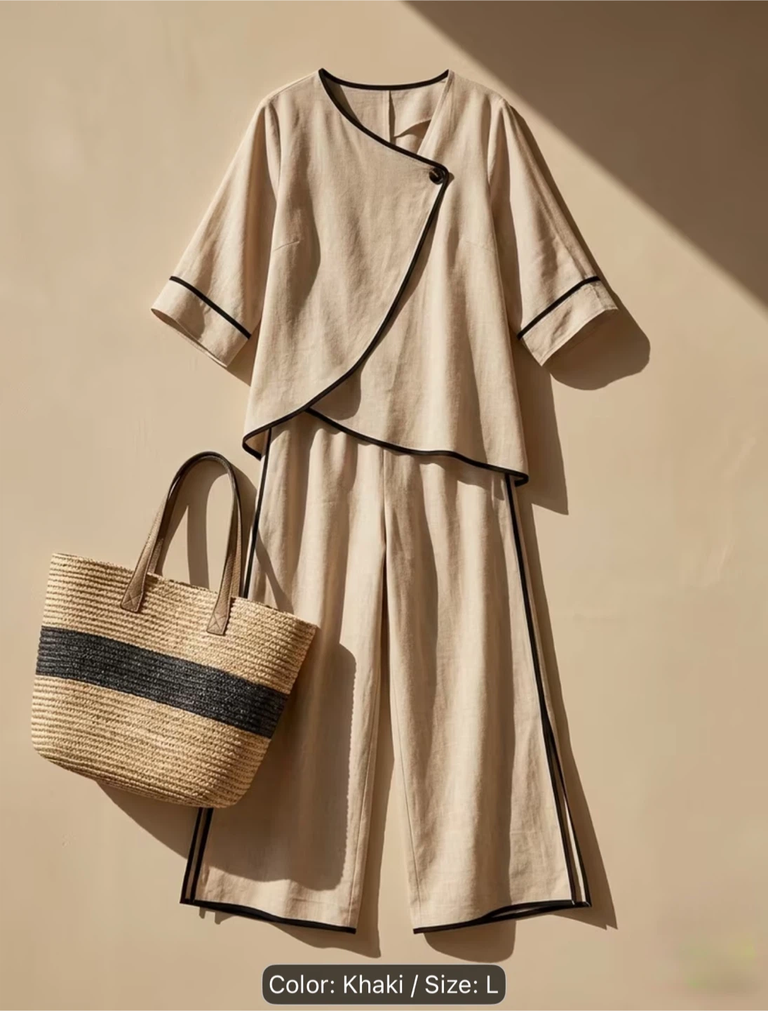 Khaki Two-Piece Set, Size L