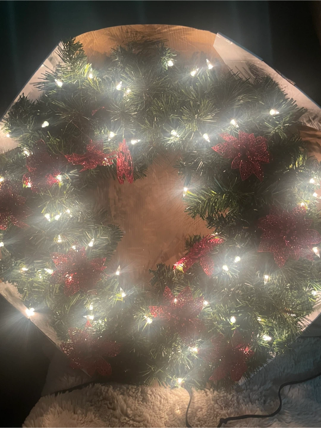 Celebrate It Pre-Lit Christmas Wreath like new - 30 inches