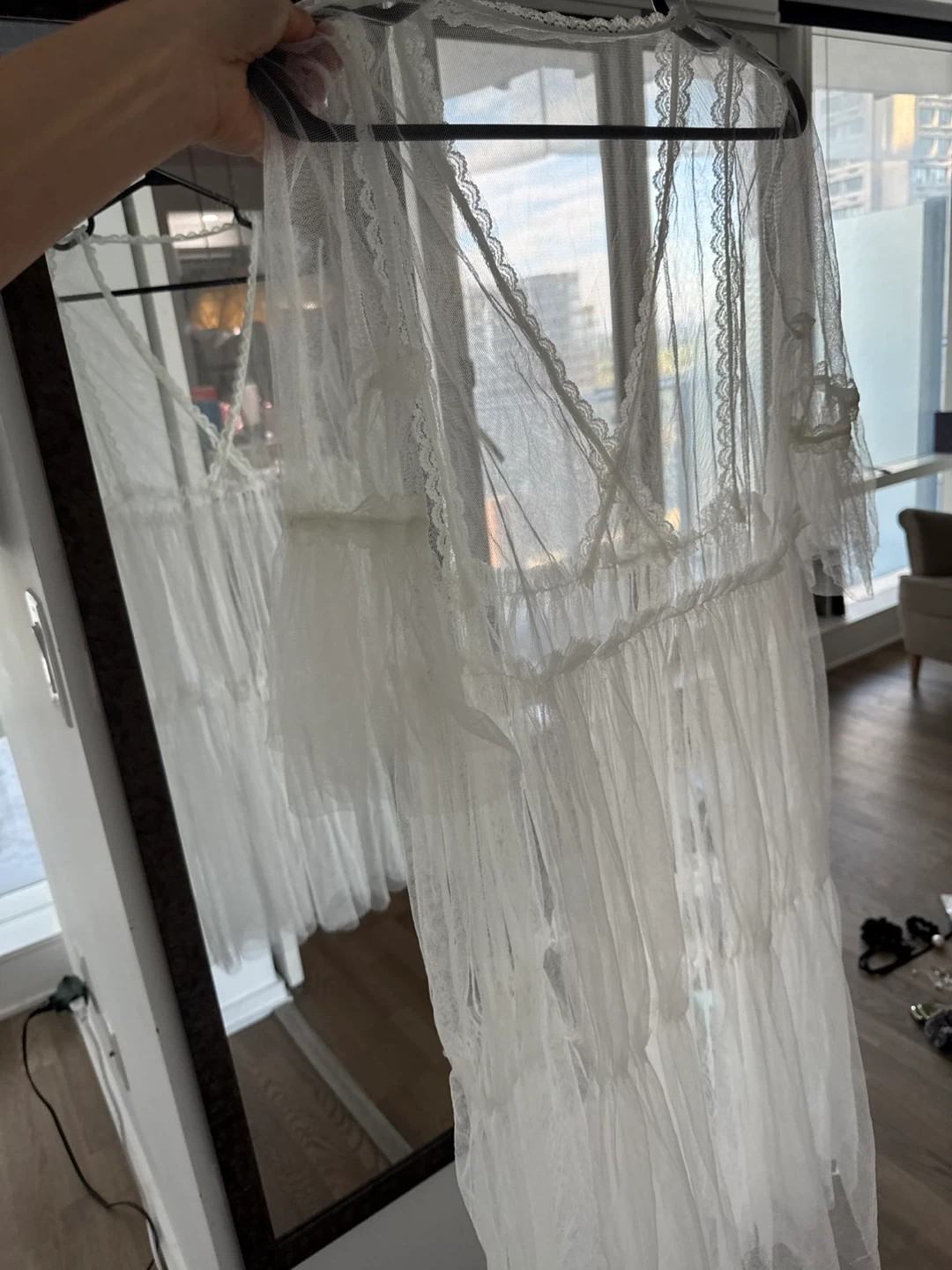 White Tulle Lace Dress