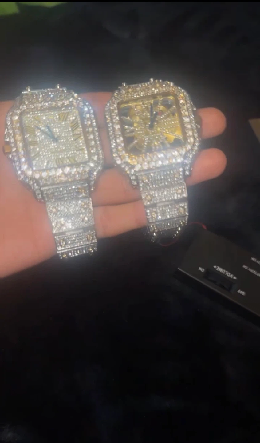 Two Iced Out Luxury Style cartier moissnite