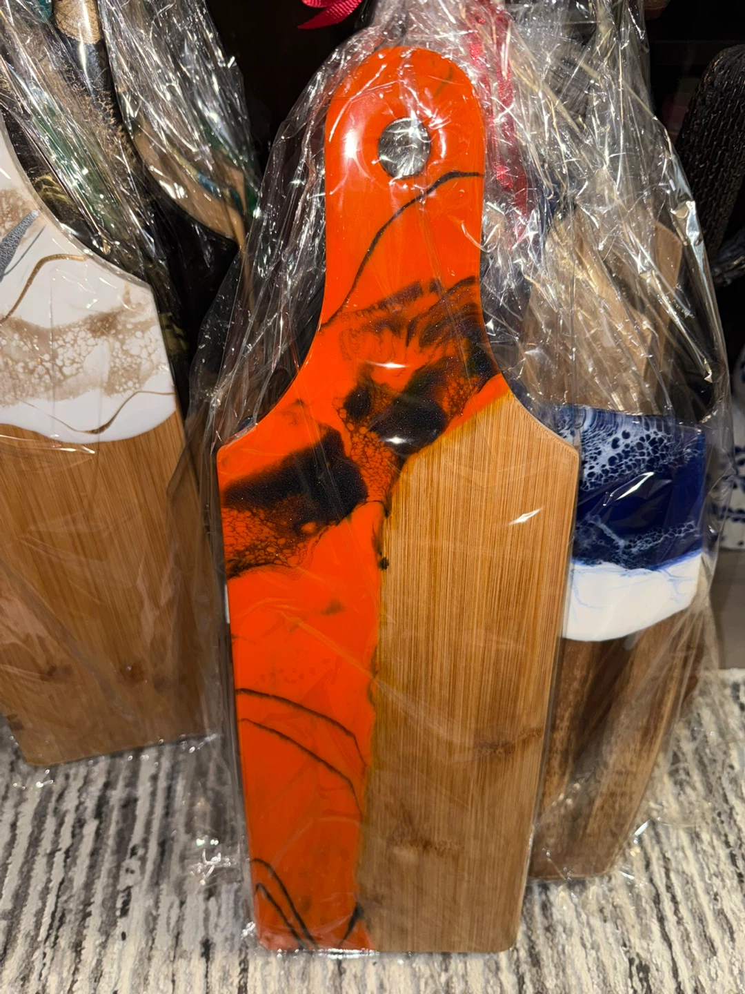 Handcrafted Bamboo and Epoxy Serving Boards