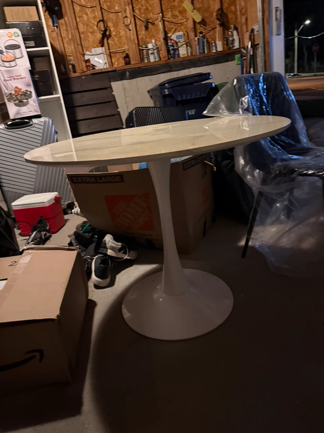 Round Marble Look Tulip Dining Table - photo 2