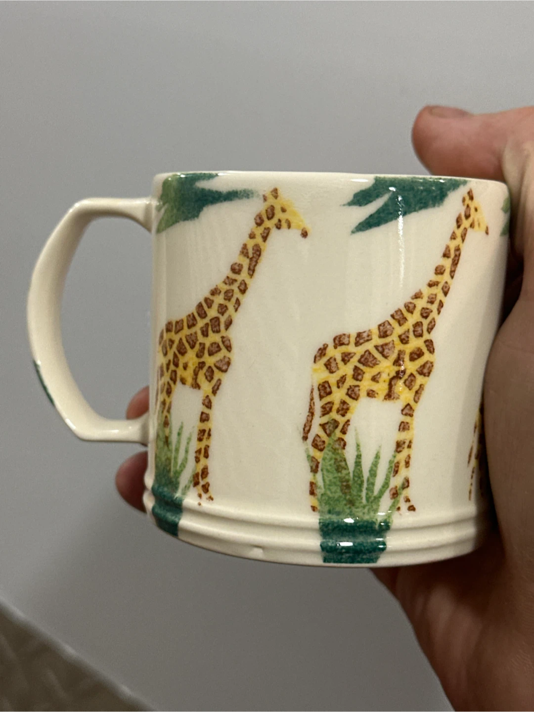 Vintage Aston Pottery Giraffe Mug England Hand Decorated