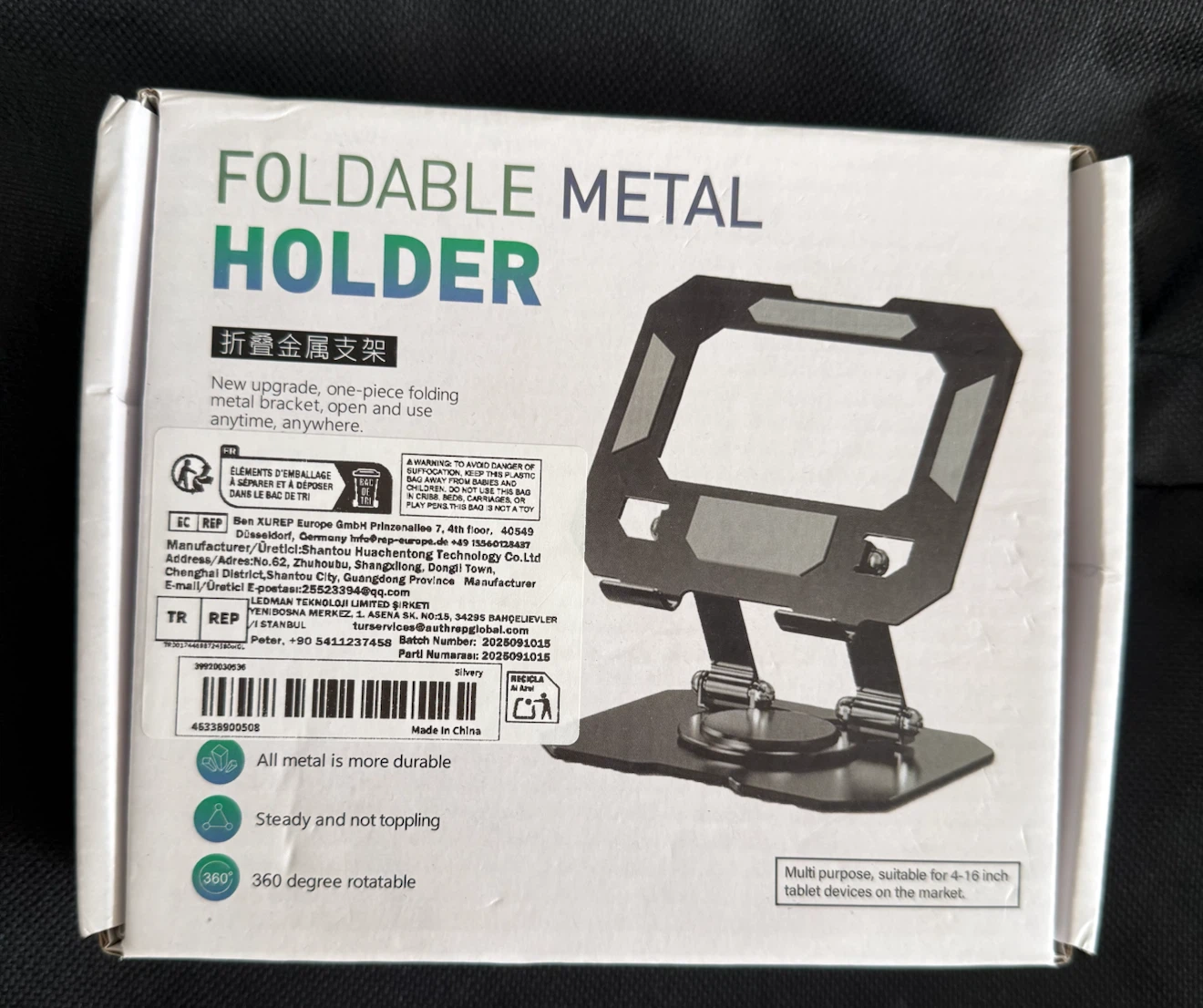 Foldable Metal Tablet Holder - BLS-029-1