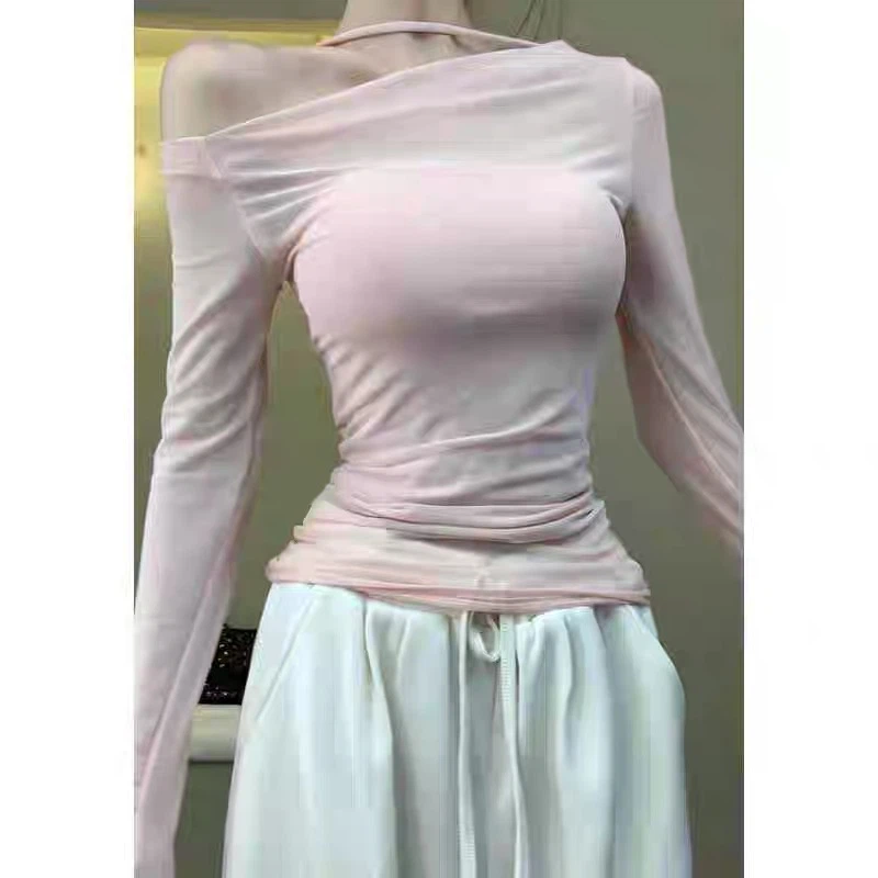 Off-the-shoulder mesh long sleeve top （ the outer) - photo 3