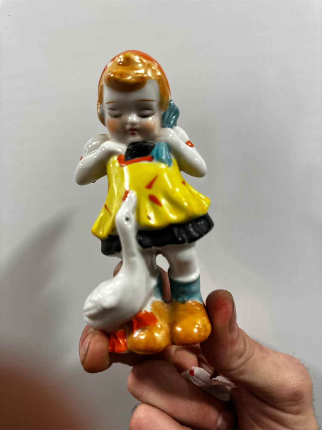 Vintage Made in Occupied Japan Girl with Goose Figurine