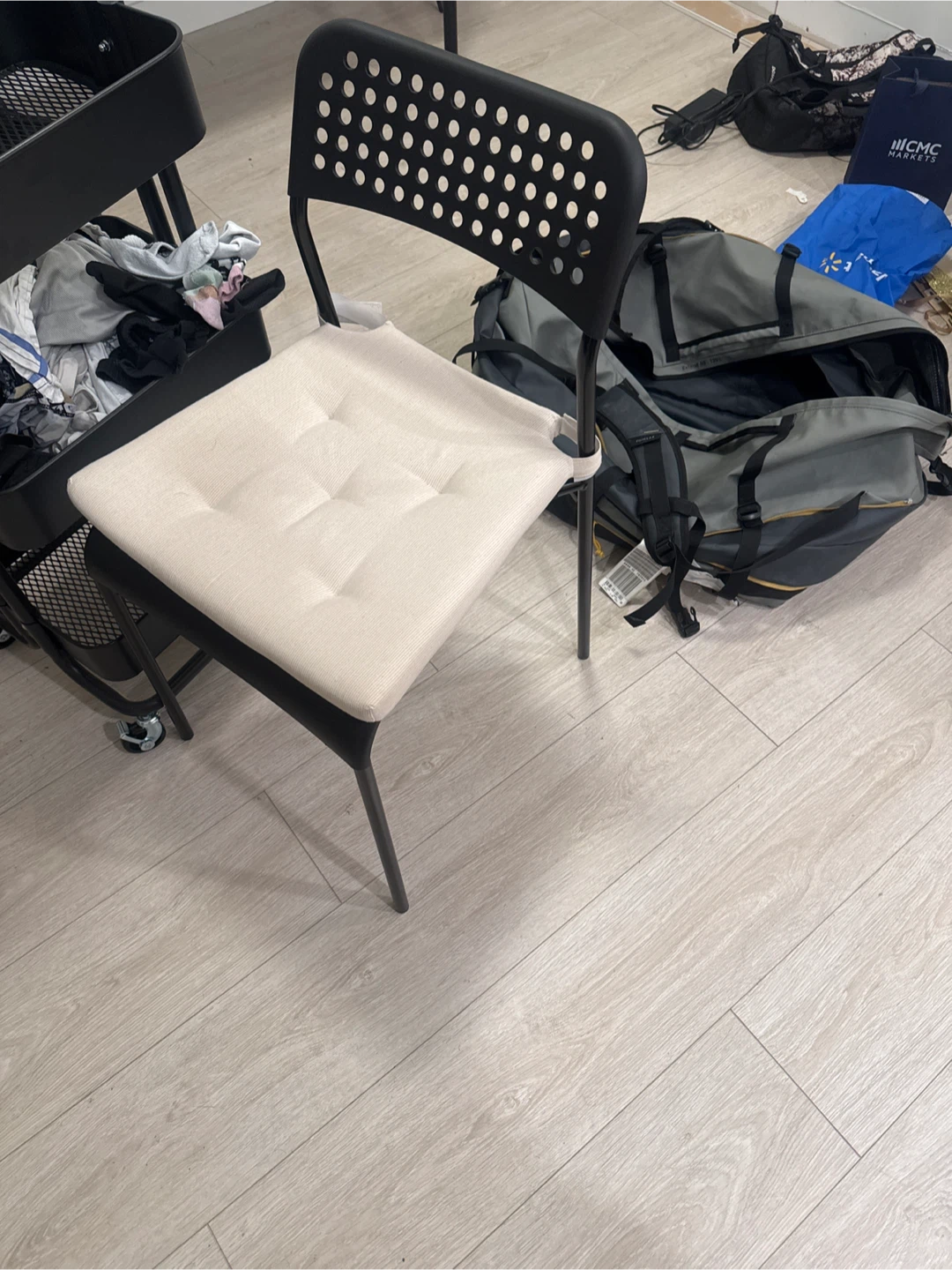 Ikea Black Metal Desk with Chair - photo 2