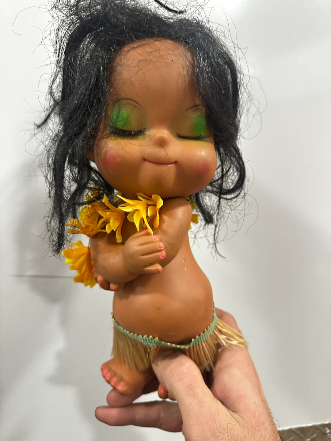 1. Vintage Hawaiian Hula Girl Vinyl Doll