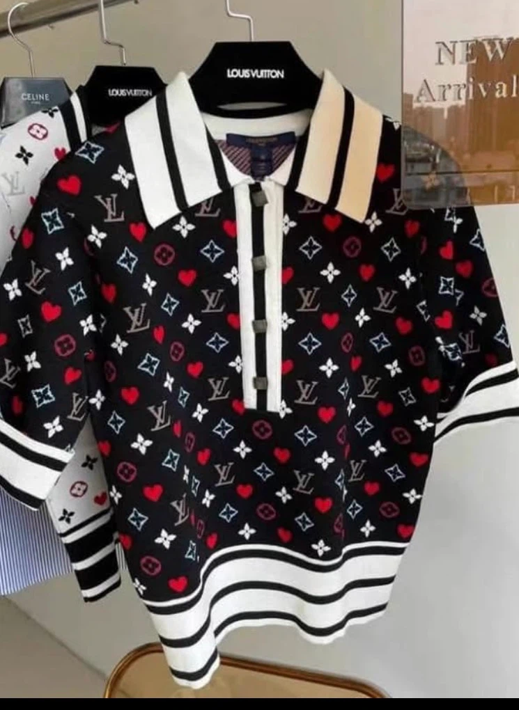Louis Vuitton Heart Pattern Polo Shirt