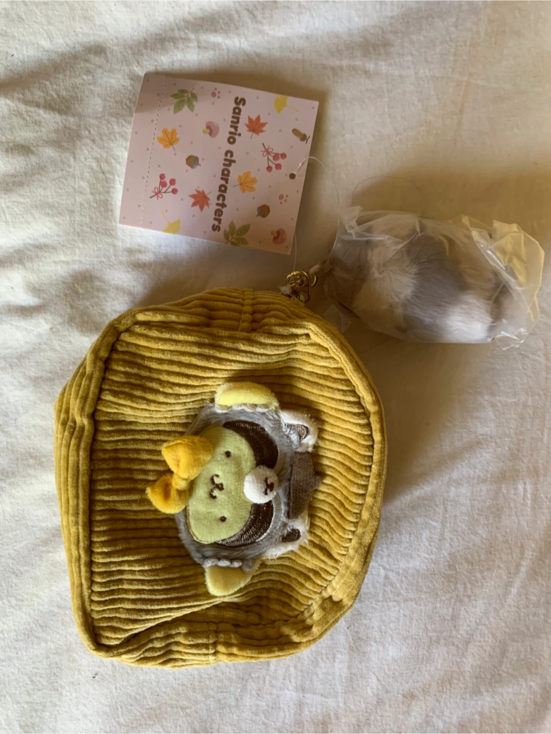 Sanrio Characters Yellow Corduroy Pouch