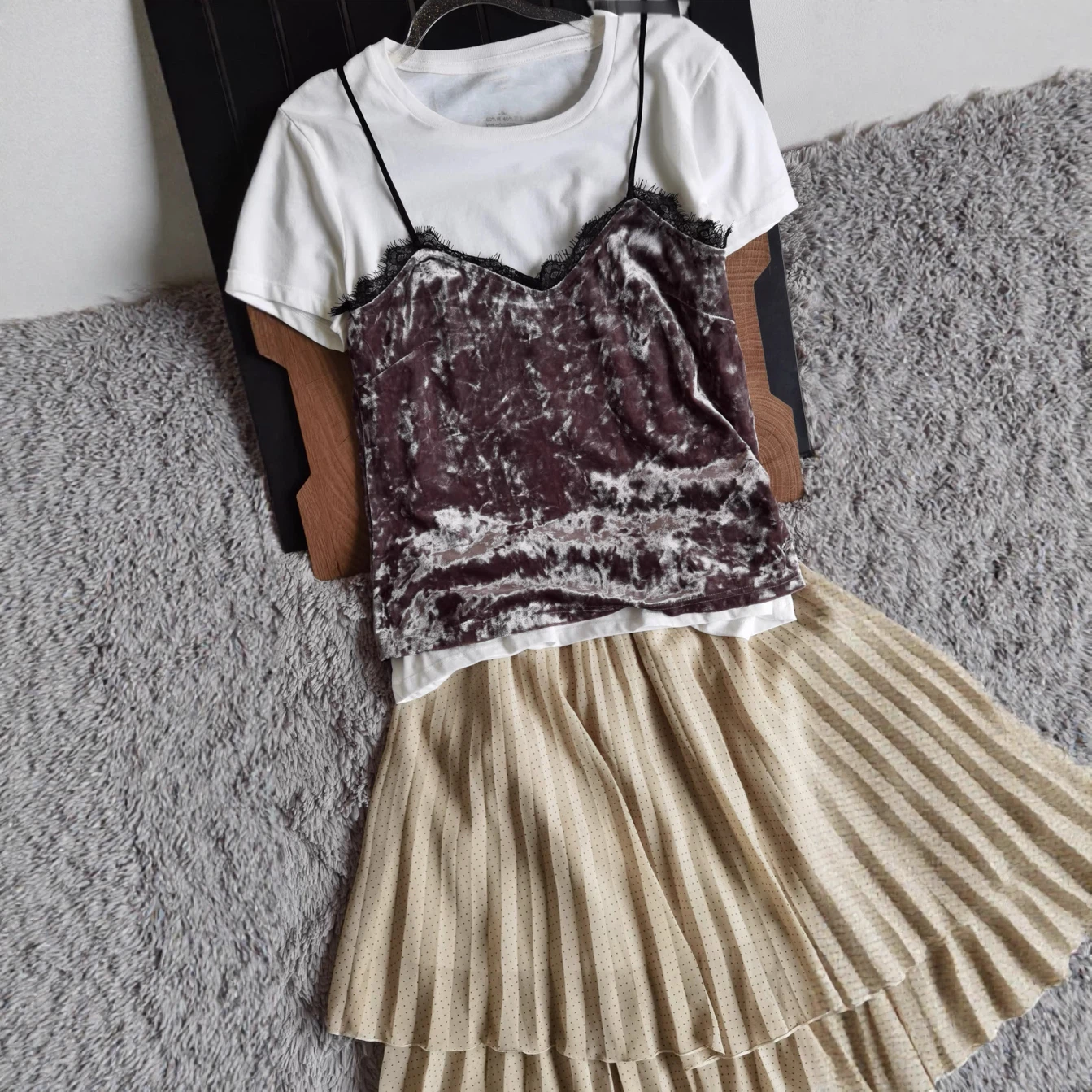 Mauve Crushed Velvet Cami Top