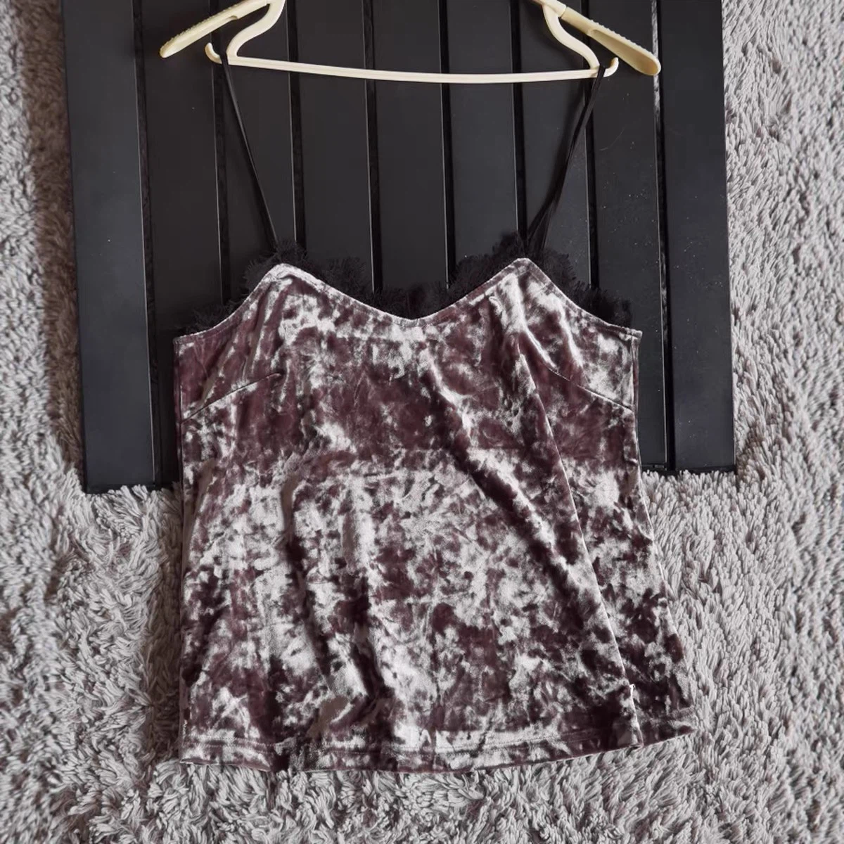Mauve Crushed Velvet Cami Top - photo 2