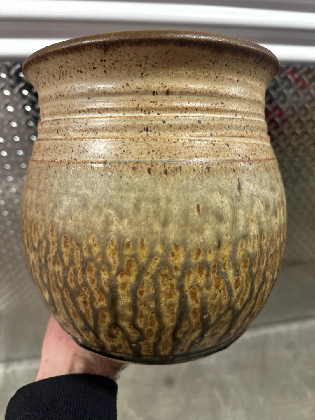 Large Vintage David Clark Signed Studio Pottery Stoneware  Vase - photo 2