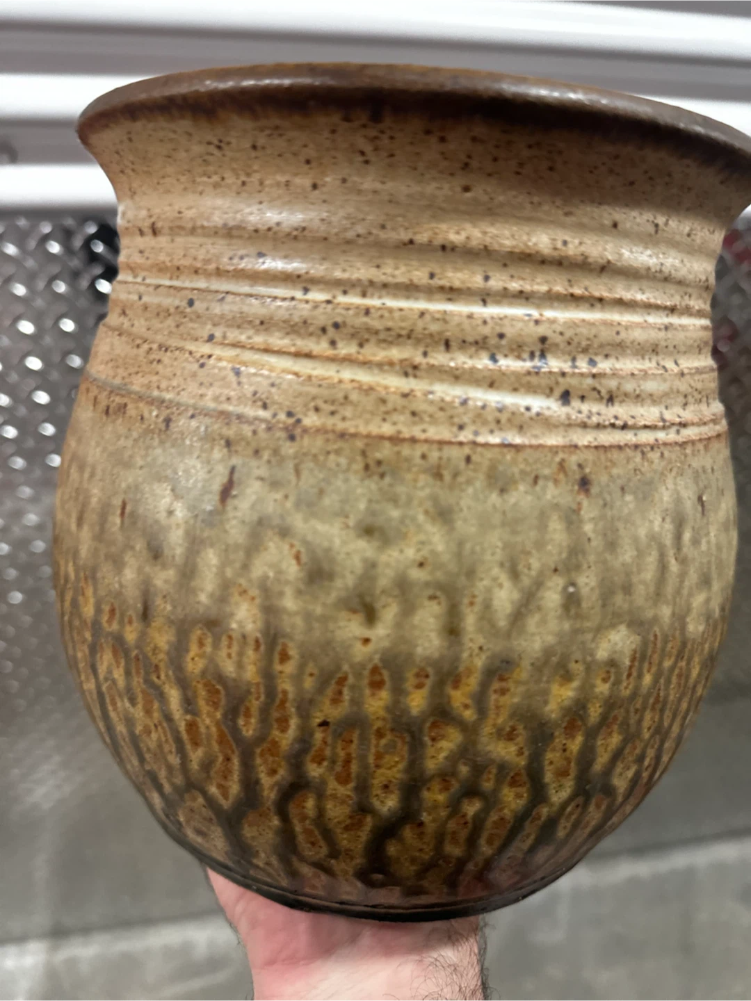 Large Vintage David Clark Signed Studio Pottery Stoneware  Vase - photo 3