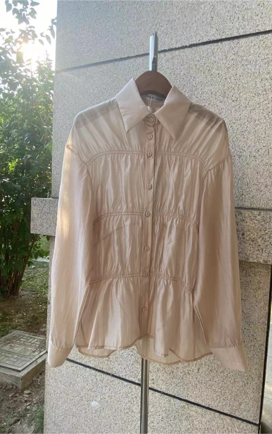UR Ruched Button-Down Shirt