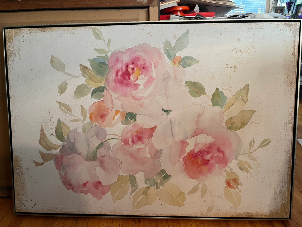 Art- Large Floral Canvas Wall Art, 24x36, framed