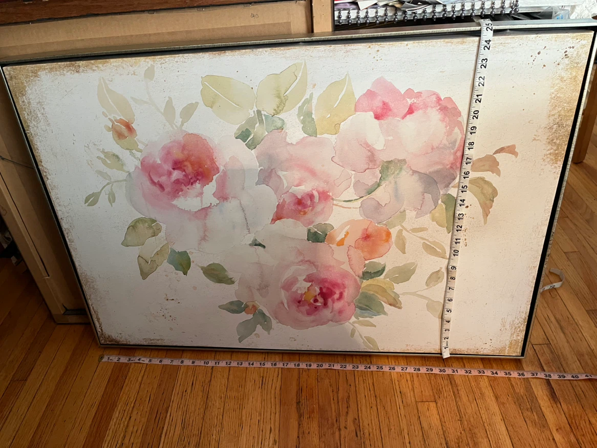 Art- Large Floral Canvas Wall Art, 24x36, framed - photo 3