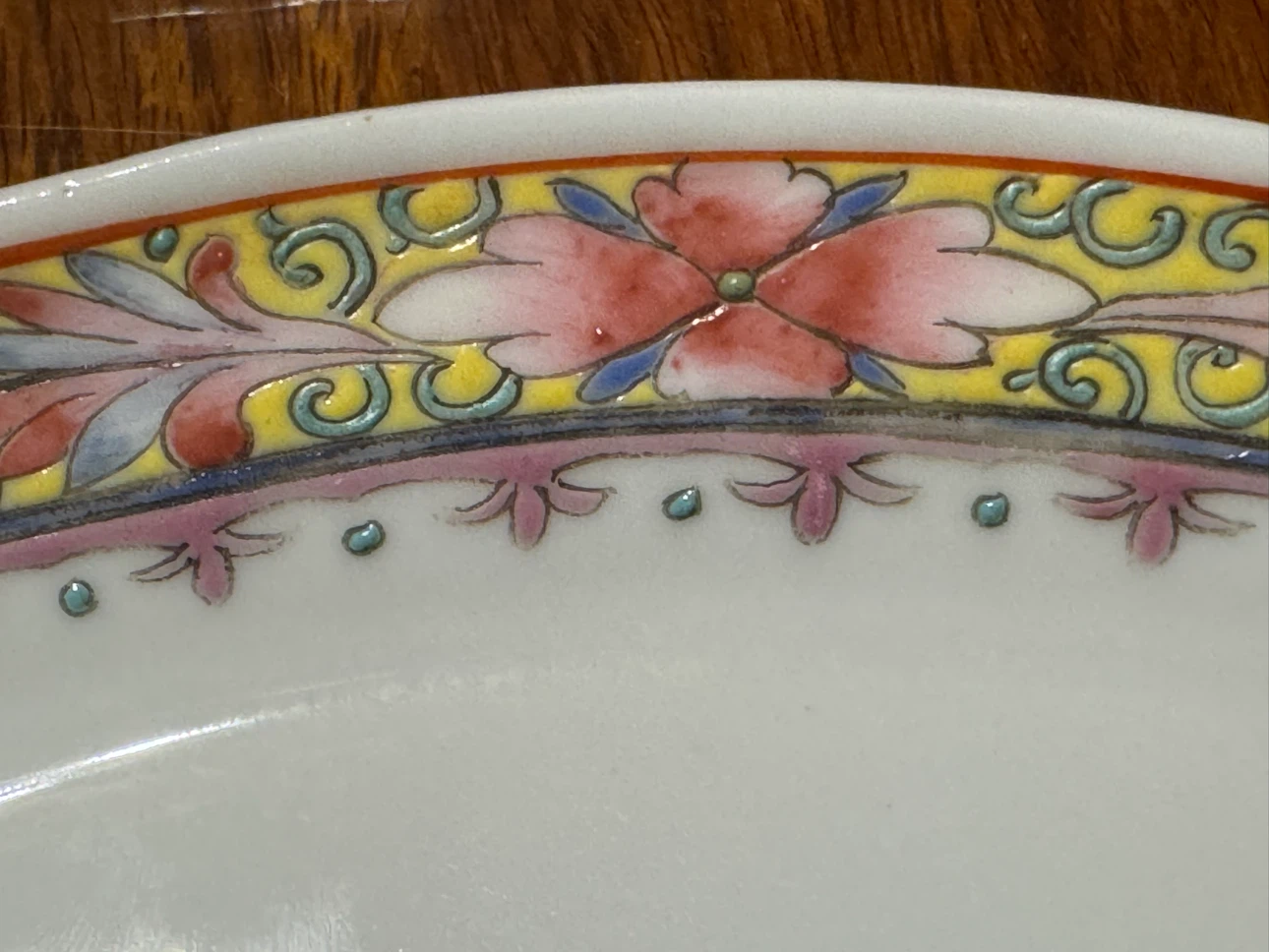 Antique 1937 Chinese Republic Famille Jaune Porcelain Dish 民国时代瓷 - photo 5