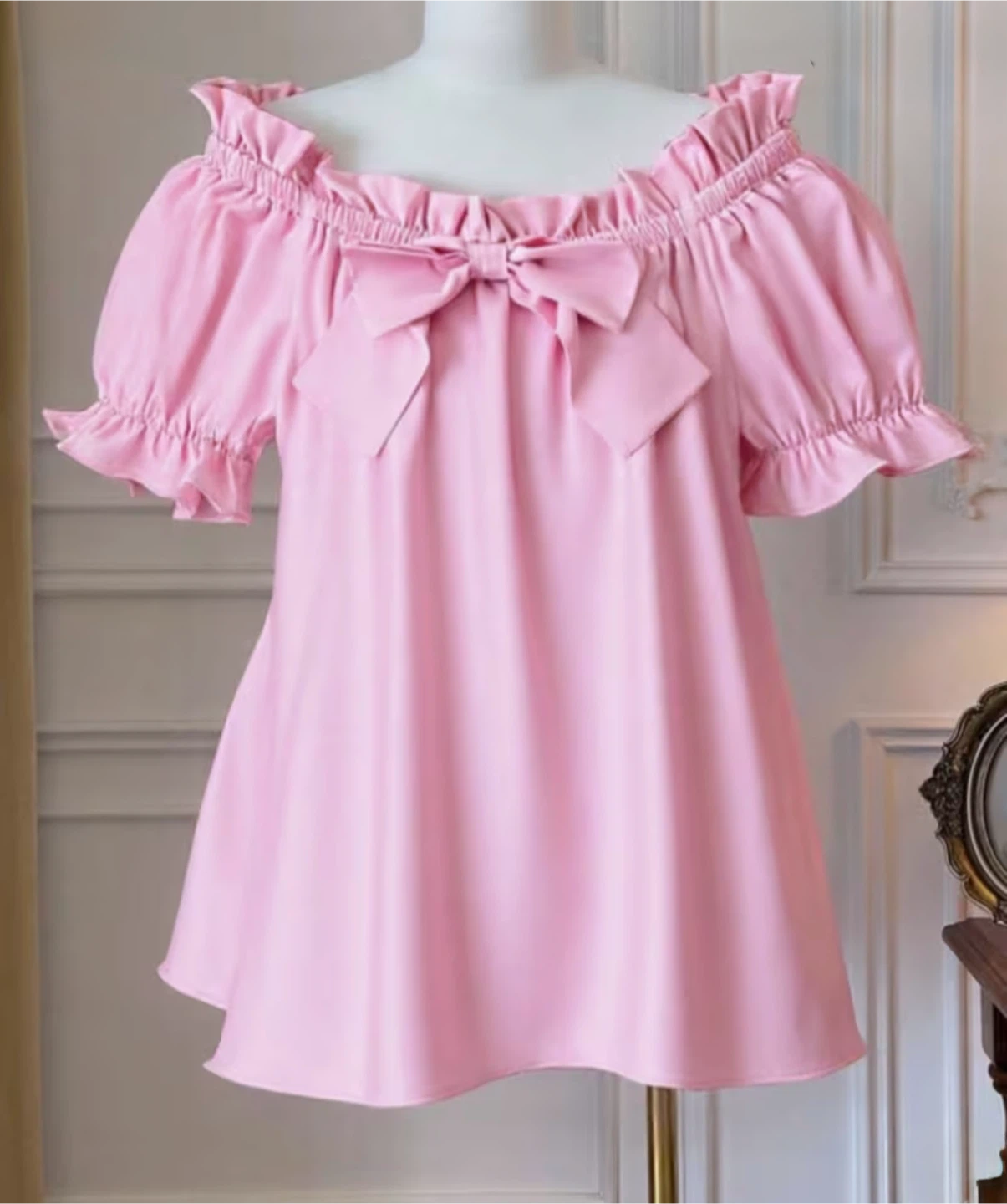 Pink Off-Shoulder Bow Blouse 🎀🎀🎀