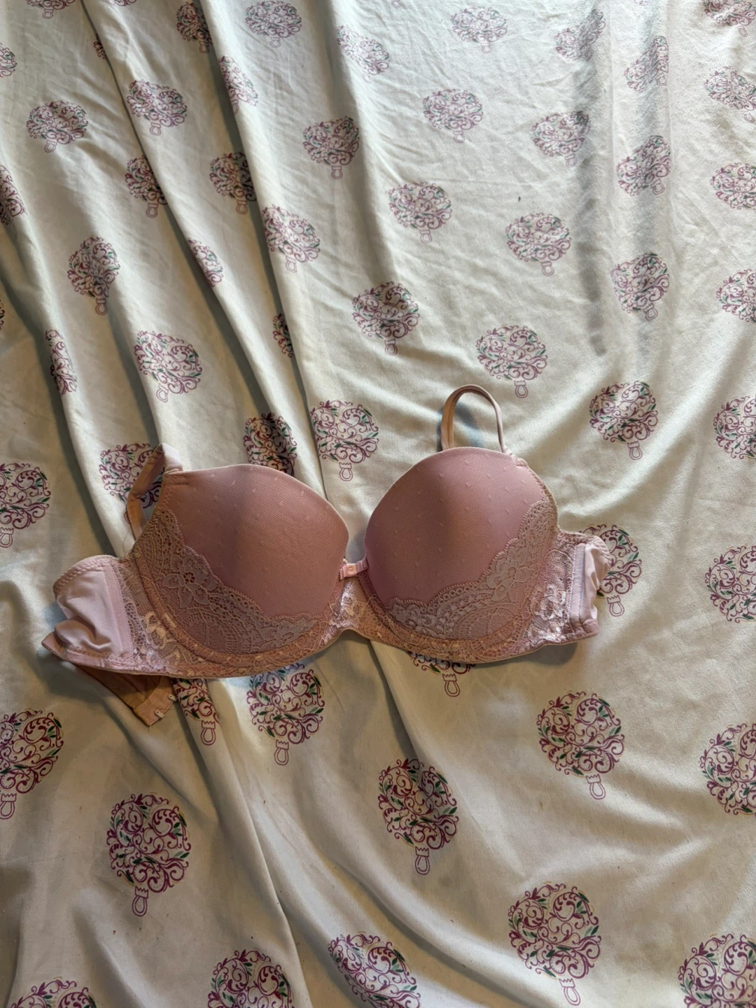 Pink Lace Detail Bra Size 34B
