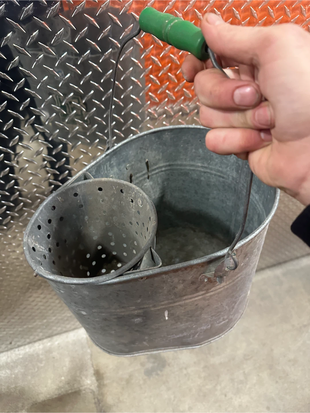Vintage Galvanized Minnow Bucket with Aerator Insert