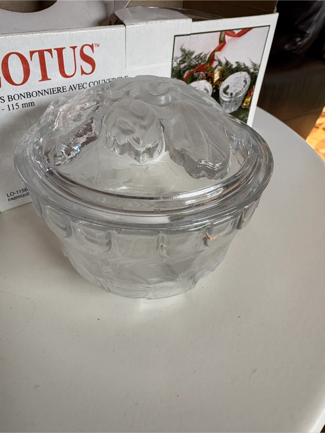 Lotus Covered Candy Dish 115mm
