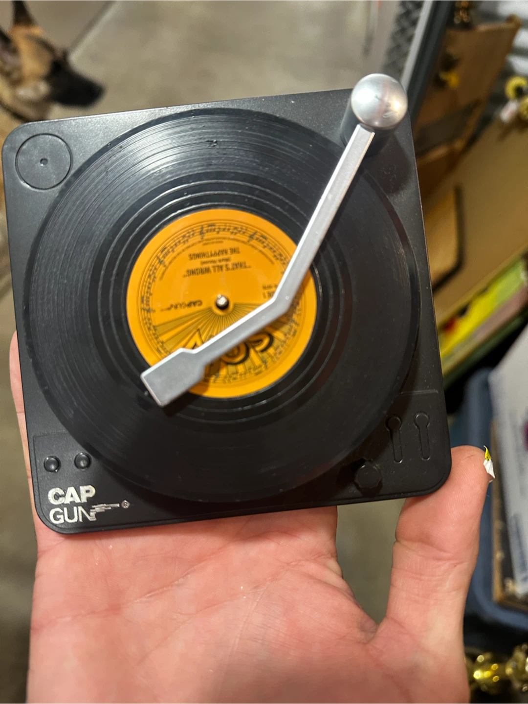 Vintage Cap Gun Toy Record Player With 6 Parody disks