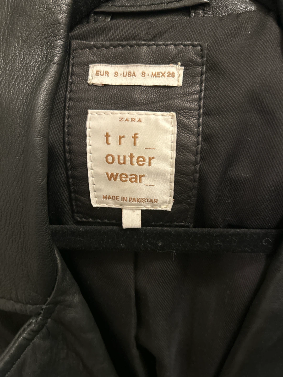 ZARA TRF Black Faux Leather Moto Jacket - Size S - photo 2