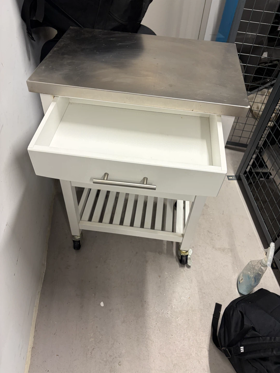 Kitchen Island Cart with Stainless Steel Top - photo 2