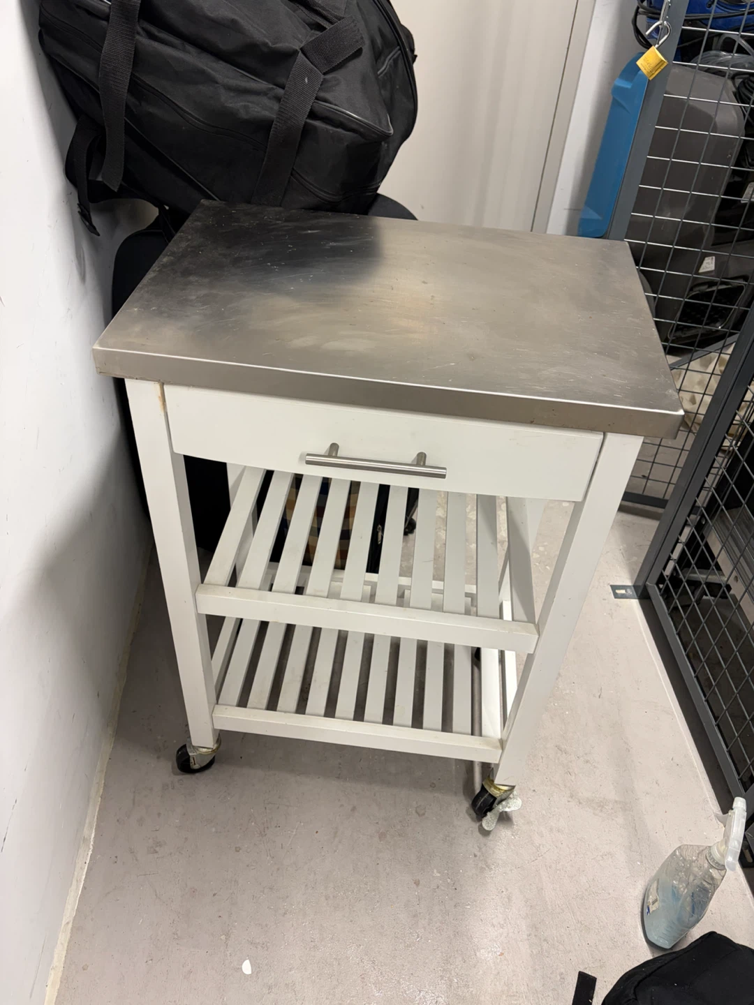Kitchen Island Cart with Stainless Steel Top - photo 3